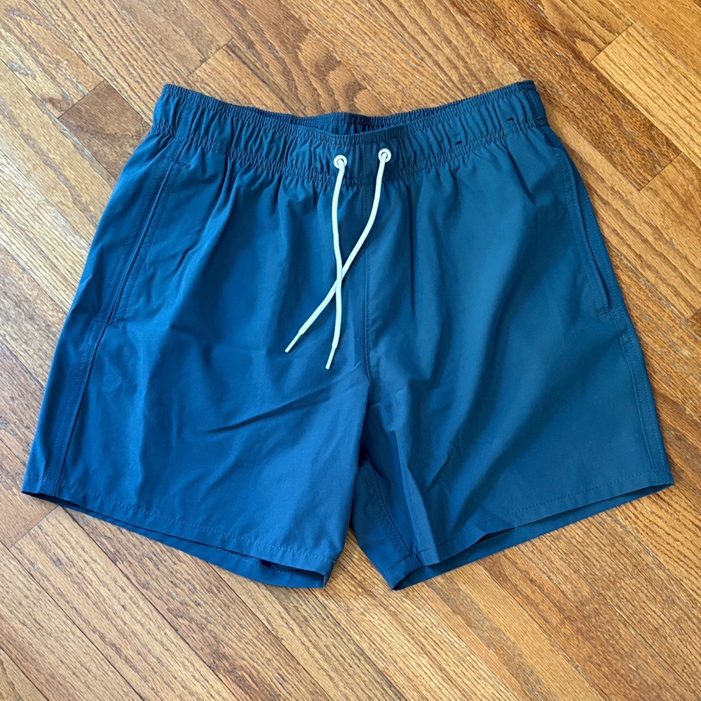 Hollister Deep Teal Swim Trunks with Drawstring
